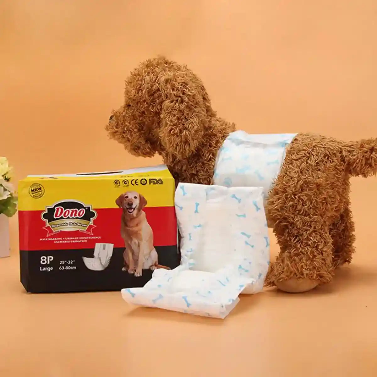 Male Dog Diapers Adjustable Fit Leak-Proof with Wetness Indicator