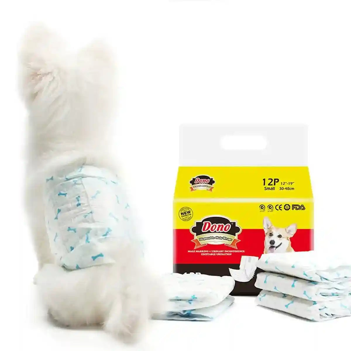 Male Dog Diapers Adjustable Fit Leak-Proof with Wetness Indicator