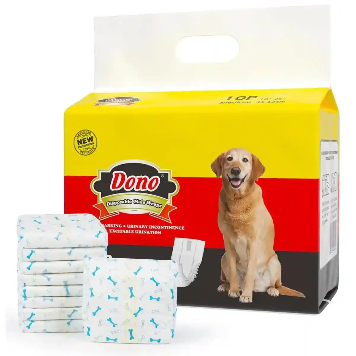 Male Dog Diapers Adjustable Fit Leak-Proof with Wetness Indicator