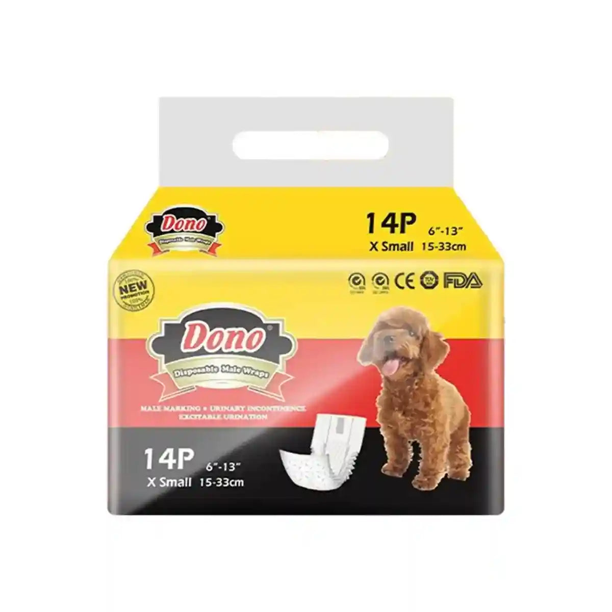 Male Dog Diapers Adjustable Fit Leak-Proof with Wetness Indicator