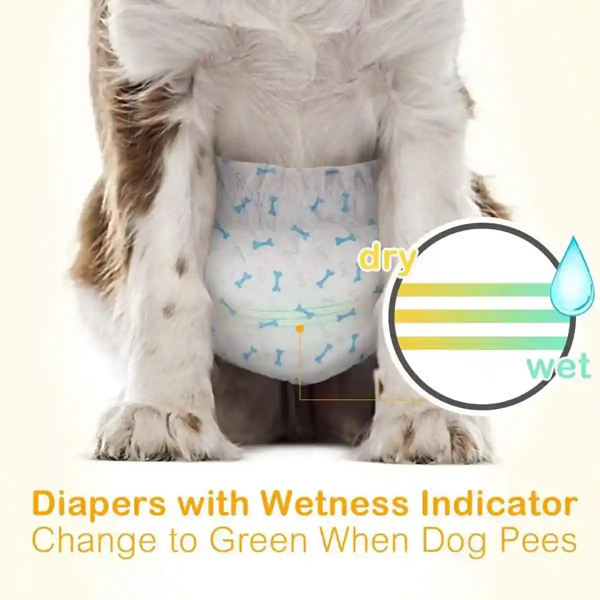 Male Dog Diapers Adjustable Fit Leak-Proof with Wetness Indicator