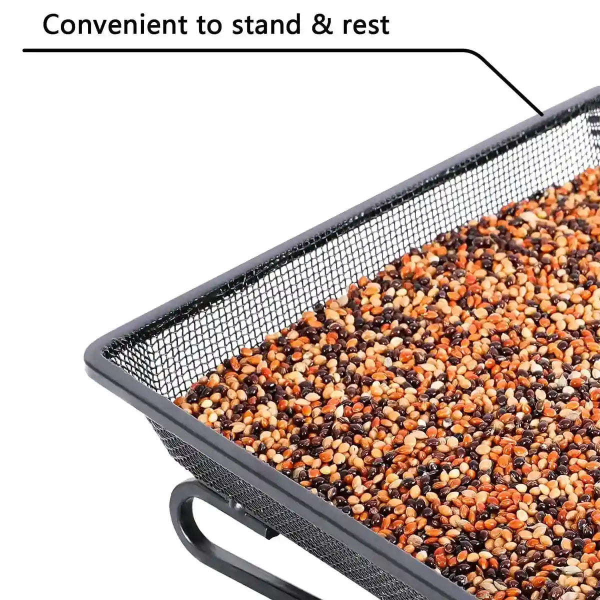Rust-Resistant Outdoor Tray with Square Metal Bird Feeder Design