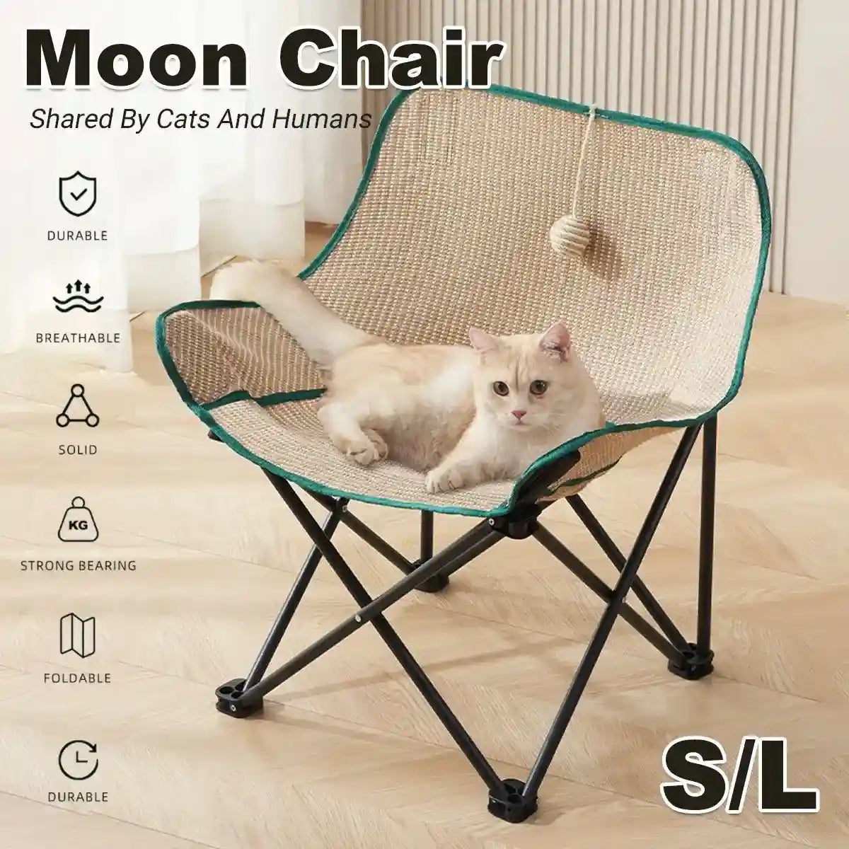 Moon Chair for Cats and Humans – Foldable Scratch-Resistant Lounge Seat