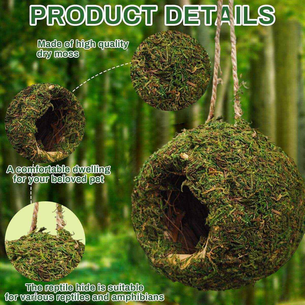 Eco-Friendly Hanging Moss House For Birds & Reptiles