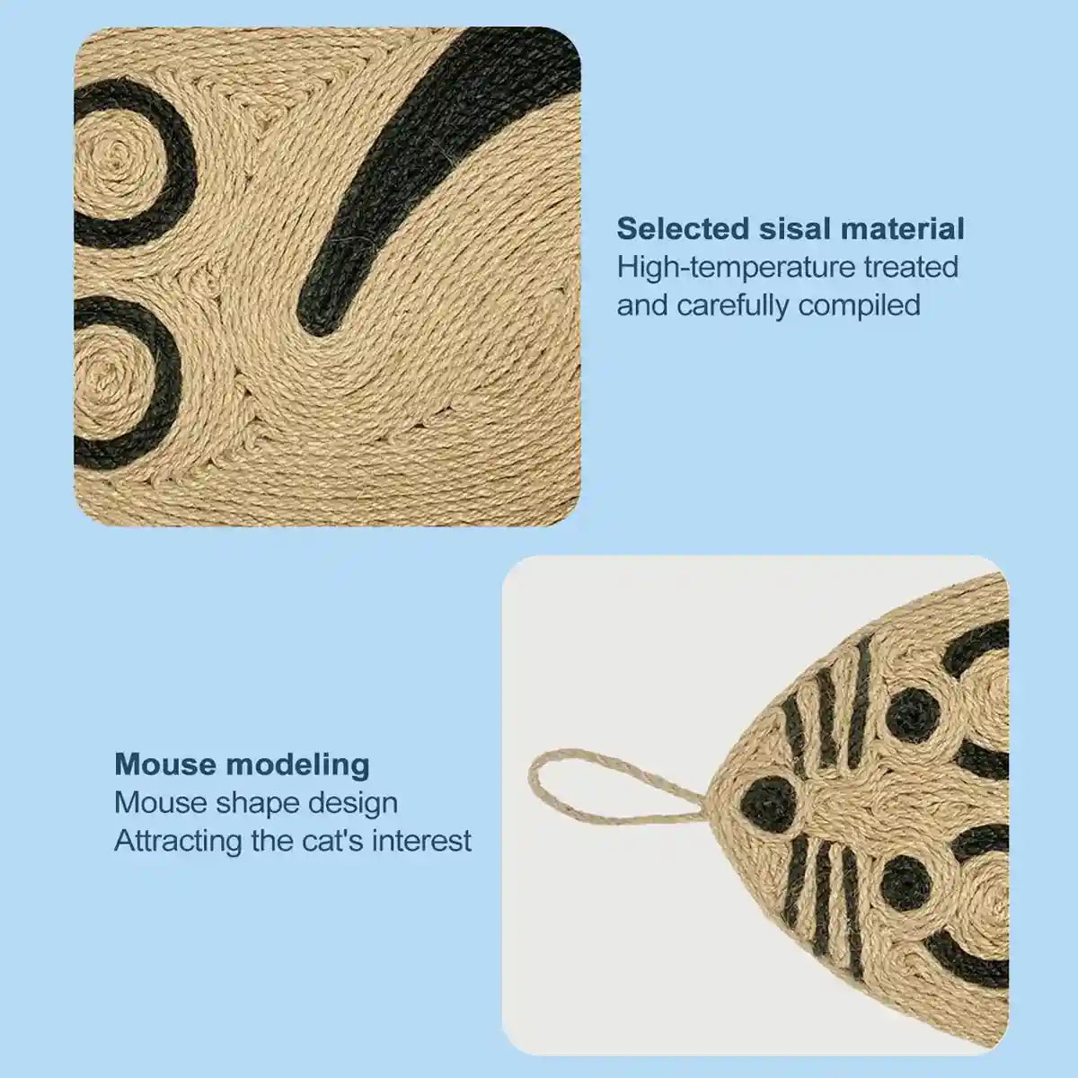 Mouse-Shaped Cat Scratching Board Sisal Claw Care Pad For Furniture Protection