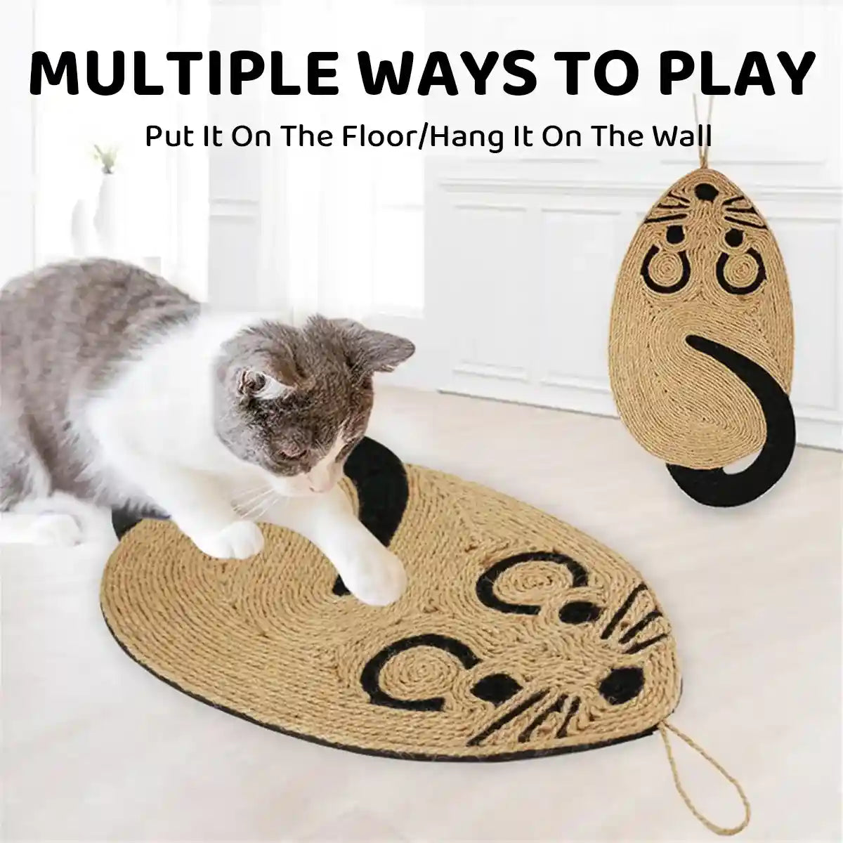 Mouse-Shaped Cat Scratching Board Sisal Claw Care Pad For Furniture Protection