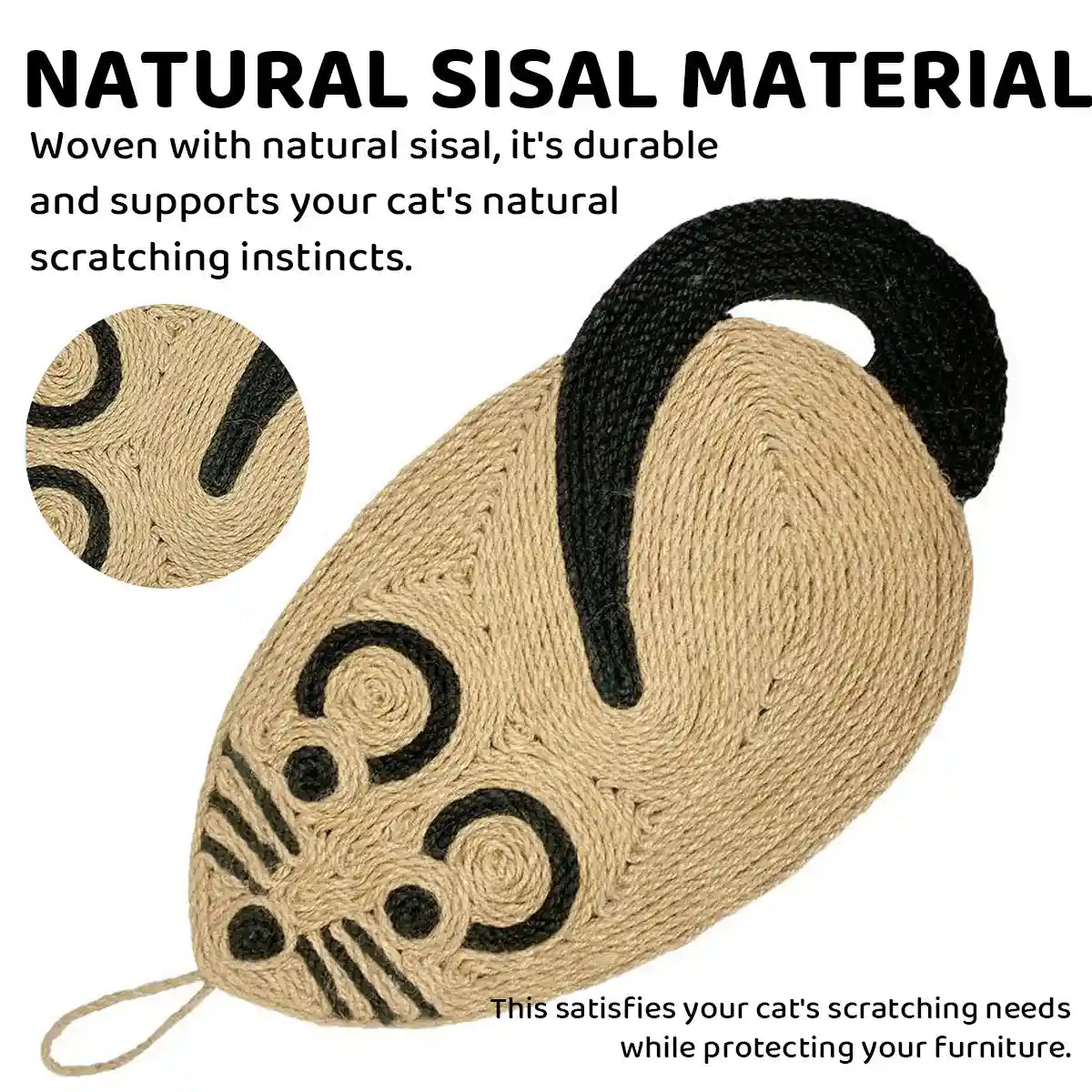 Mouse-Shaped Cat Scratching Board Sisal Claw Care Pad For Furniture Protection