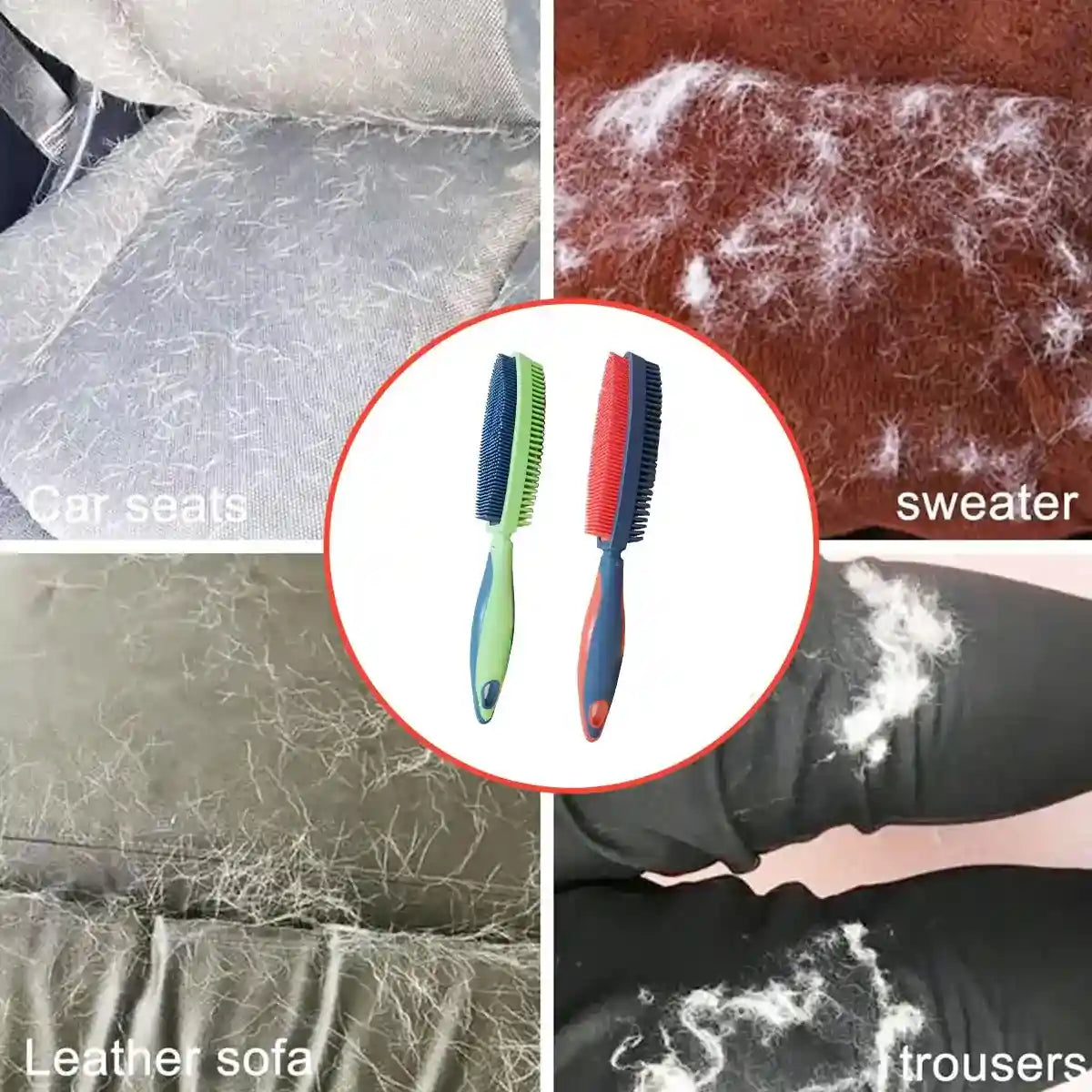 2-in-1 Pet Hair Removal Brush with Dual-Sided Bristles
