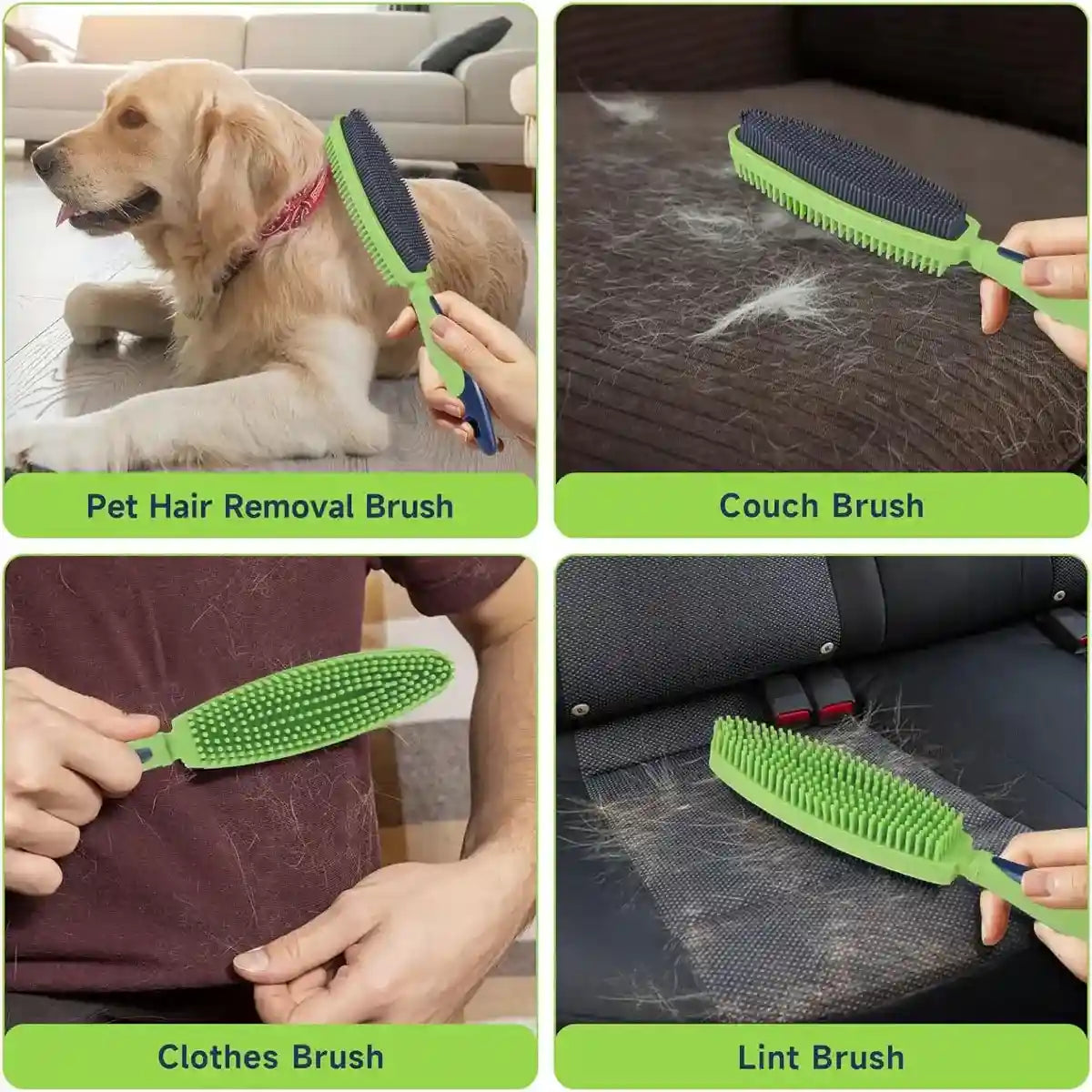2-in-1 Pet Hair Removal Brush with Dual-Sided Bristles