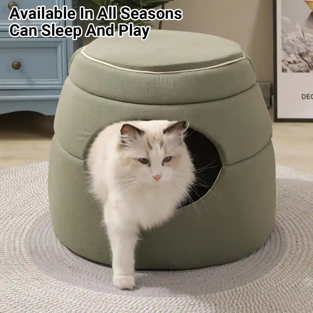 Multi-Functional Cat Igloo Bed Cozy Retreat