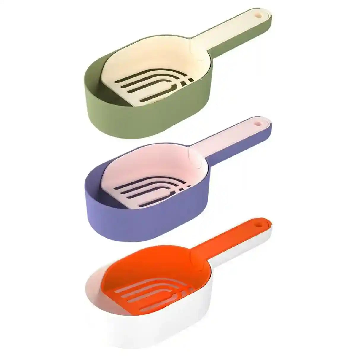 Detachable Cat Litter Scoop With Base Container For Easy Cleaning