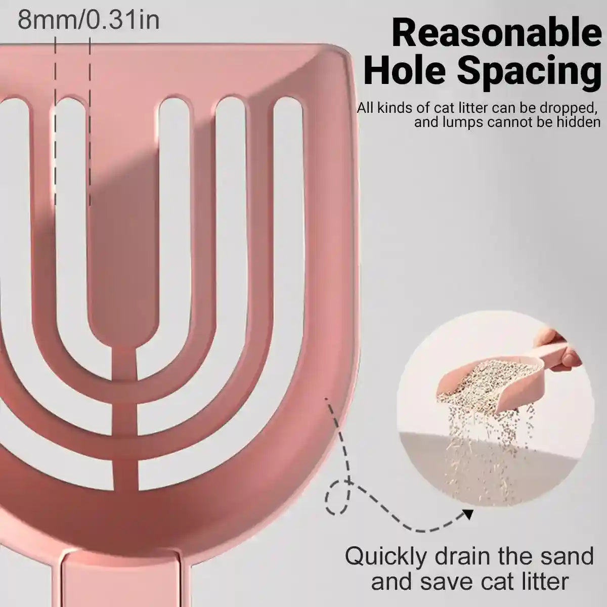 Detachable Cat Litter Scoop With Base Container For Easy Cleaning