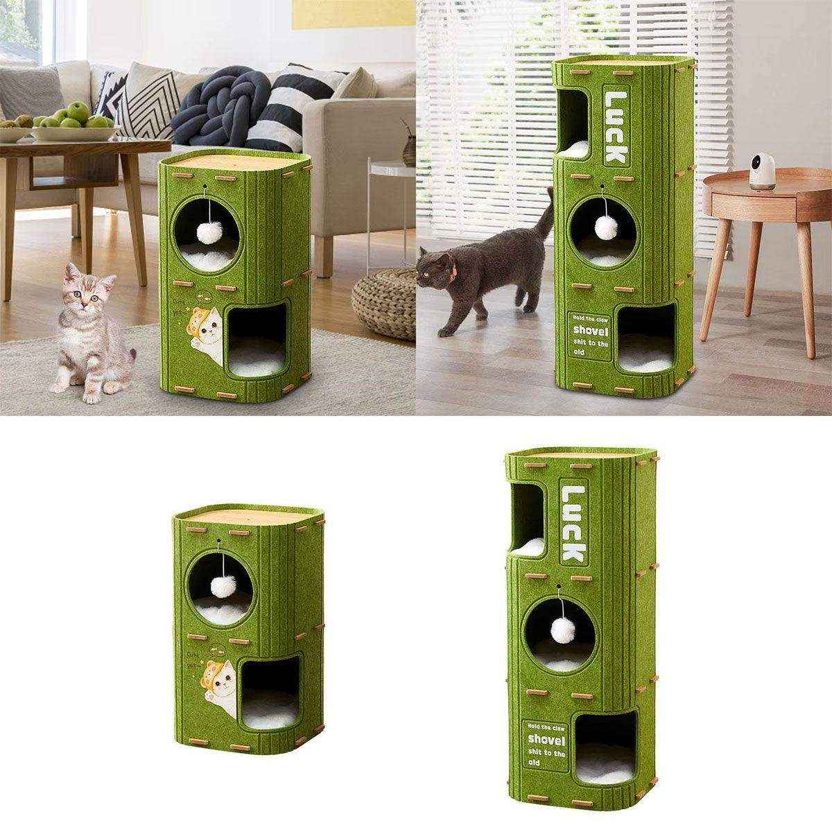 Modern Felt Multi-Layer Cat House for Play and Relaxation