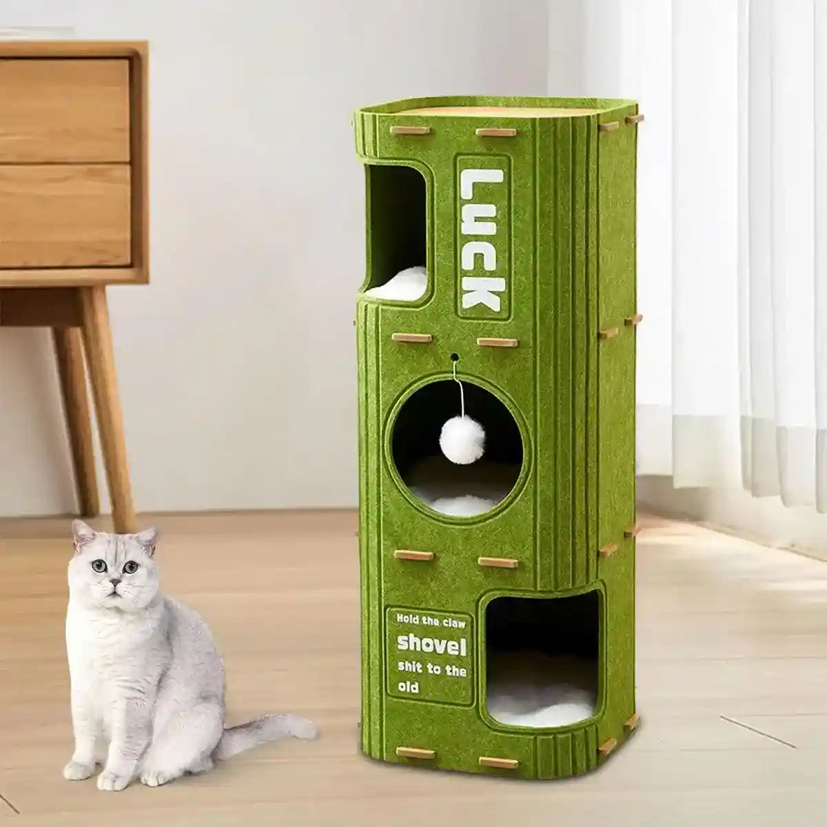 Modern Felt Multi-Layer Cat House for Play and Relaxation