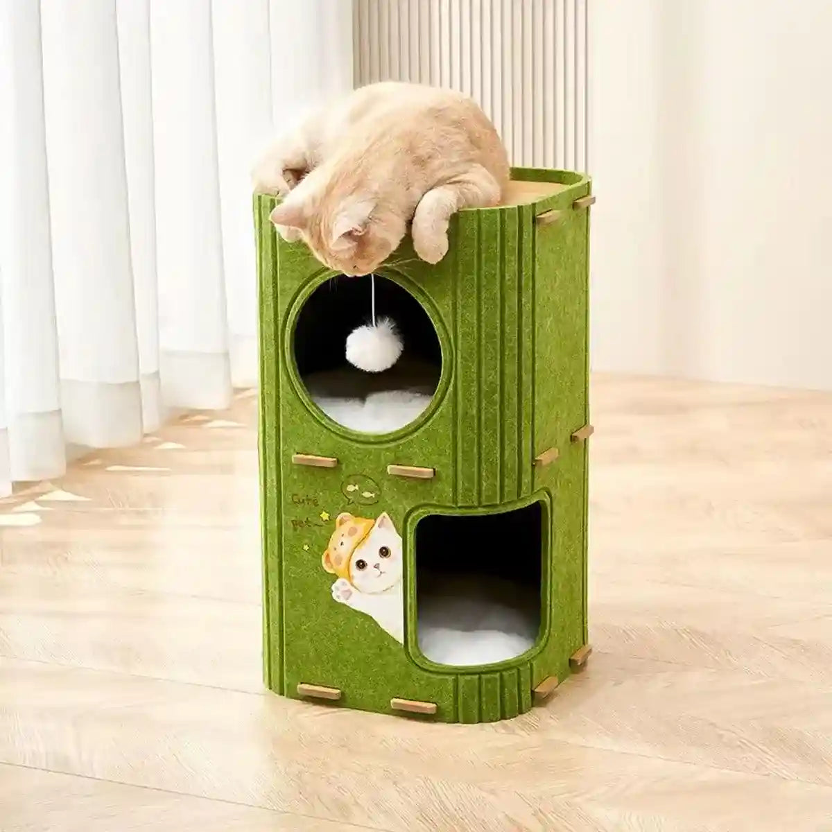 Modern Felt Multi-Layer Cat House for Play and Relaxation