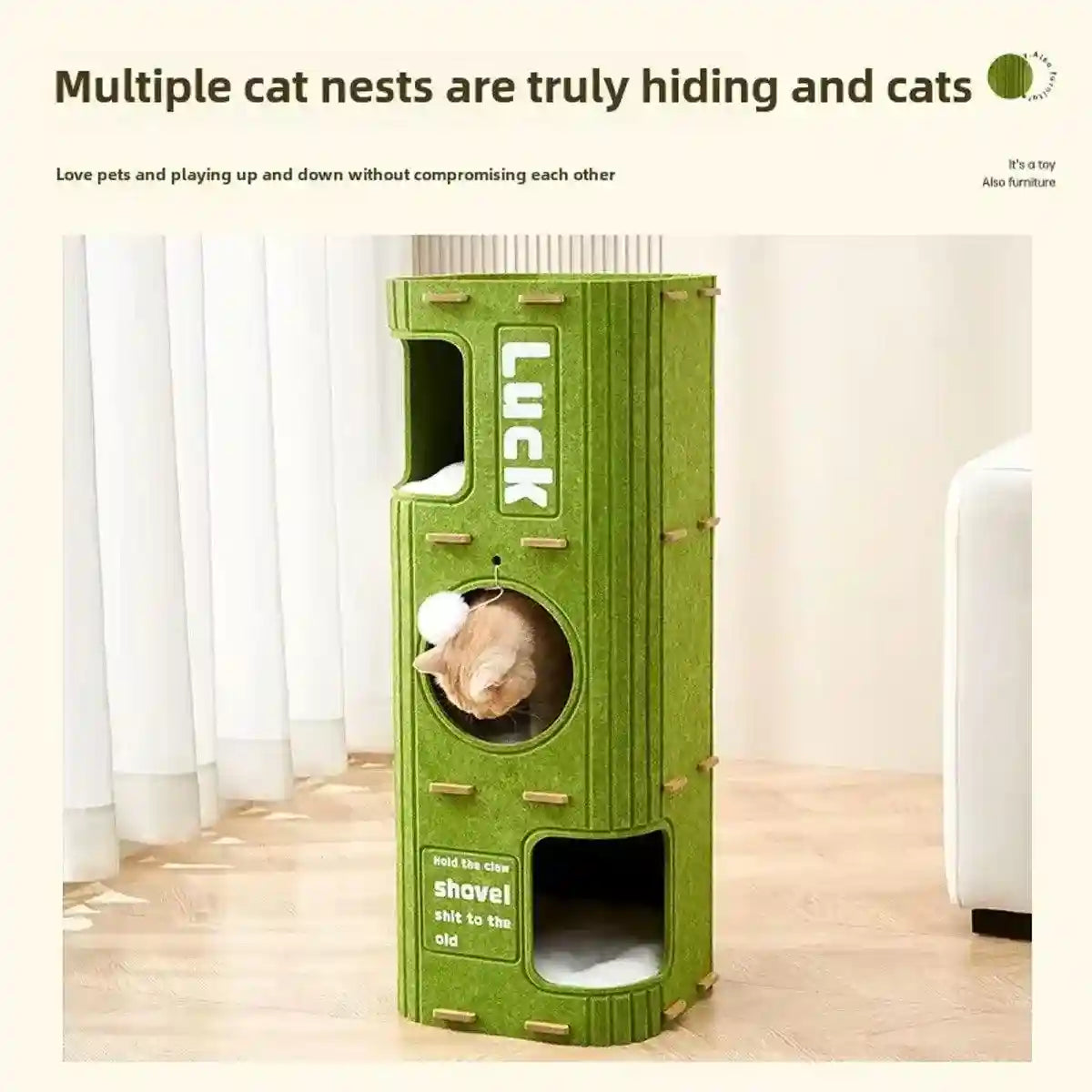 Modern Felt Multi-Layer Cat House for Play and Relaxation