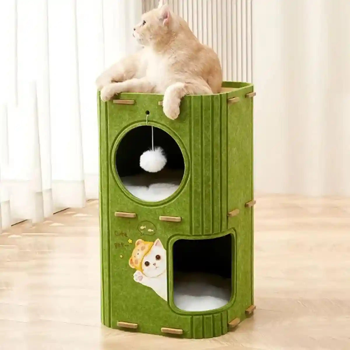 Modern Felt Multi-Layer Cat House for Play and Relaxation