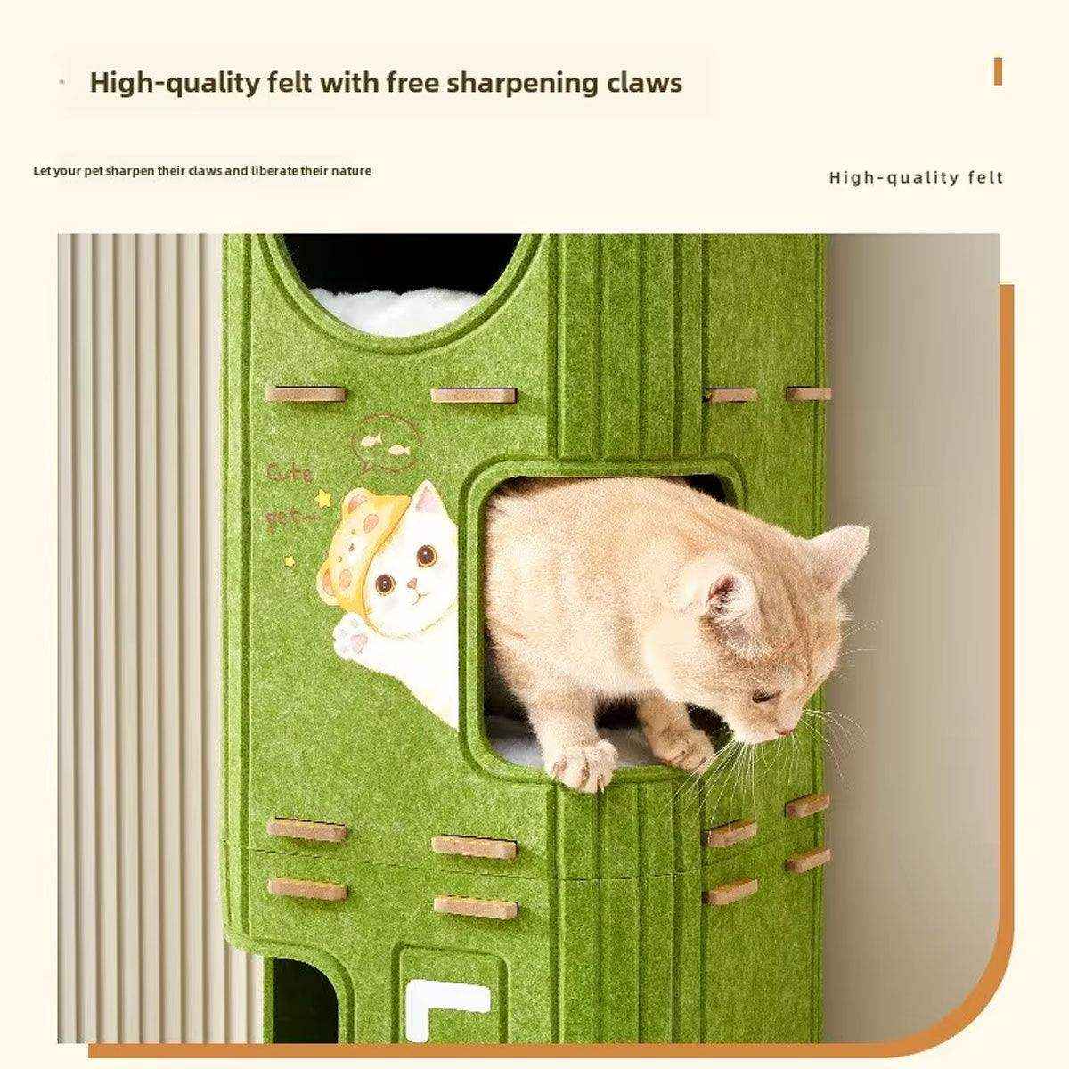 Modern Felt Multi-Layer Cat House for Play and Relaxation