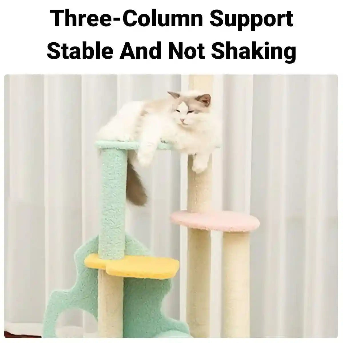 Modern Multi-Level Cat Climbing Tower with Plush Hideaway