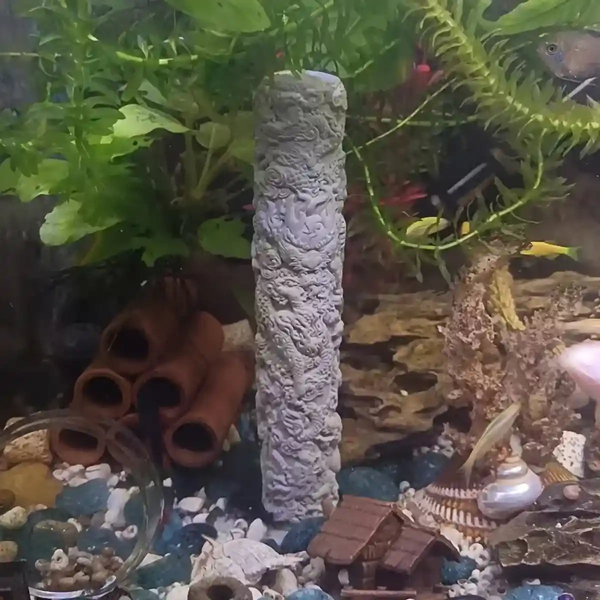 Nine Dragon Aquarium Pillar for Bubble Effect and Themed Aquascapes