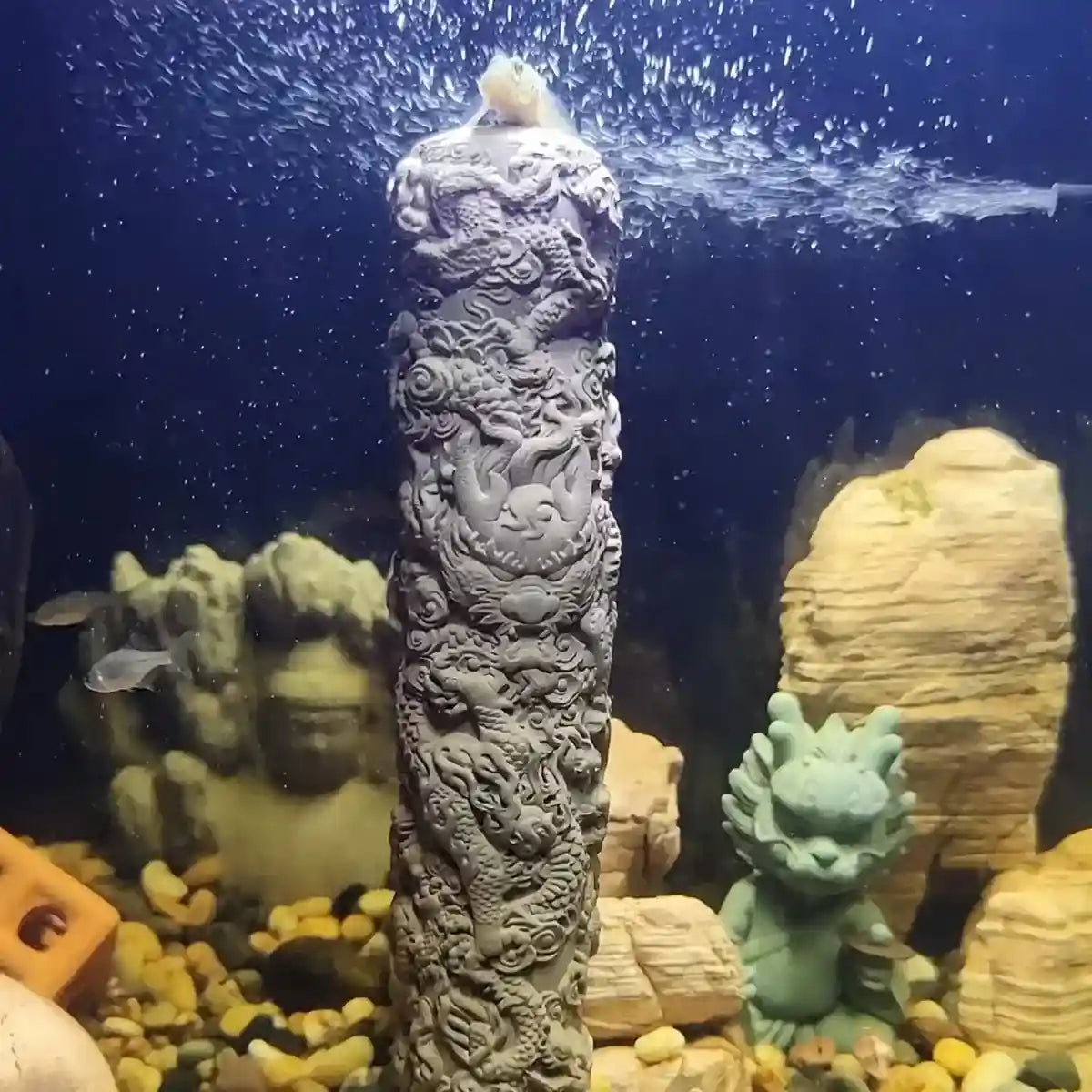 Nine Dragon Aquarium Pillar for Bubble Effect and Themed Aquascapes