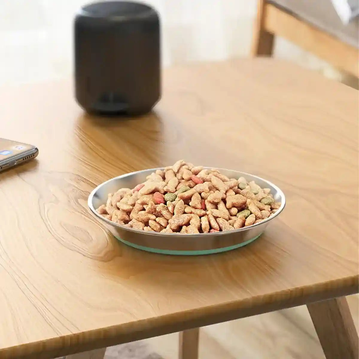 Anti-Slip Pet Dish with Stainless Steel Cat Bowl Design for Clean Feeding