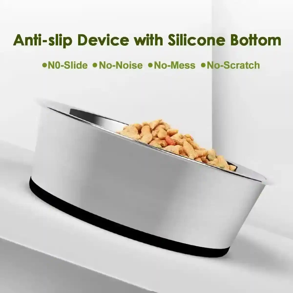 Stainless Steel Pet Dish with Non Slip Dog Bowl Base for Clean Feeding