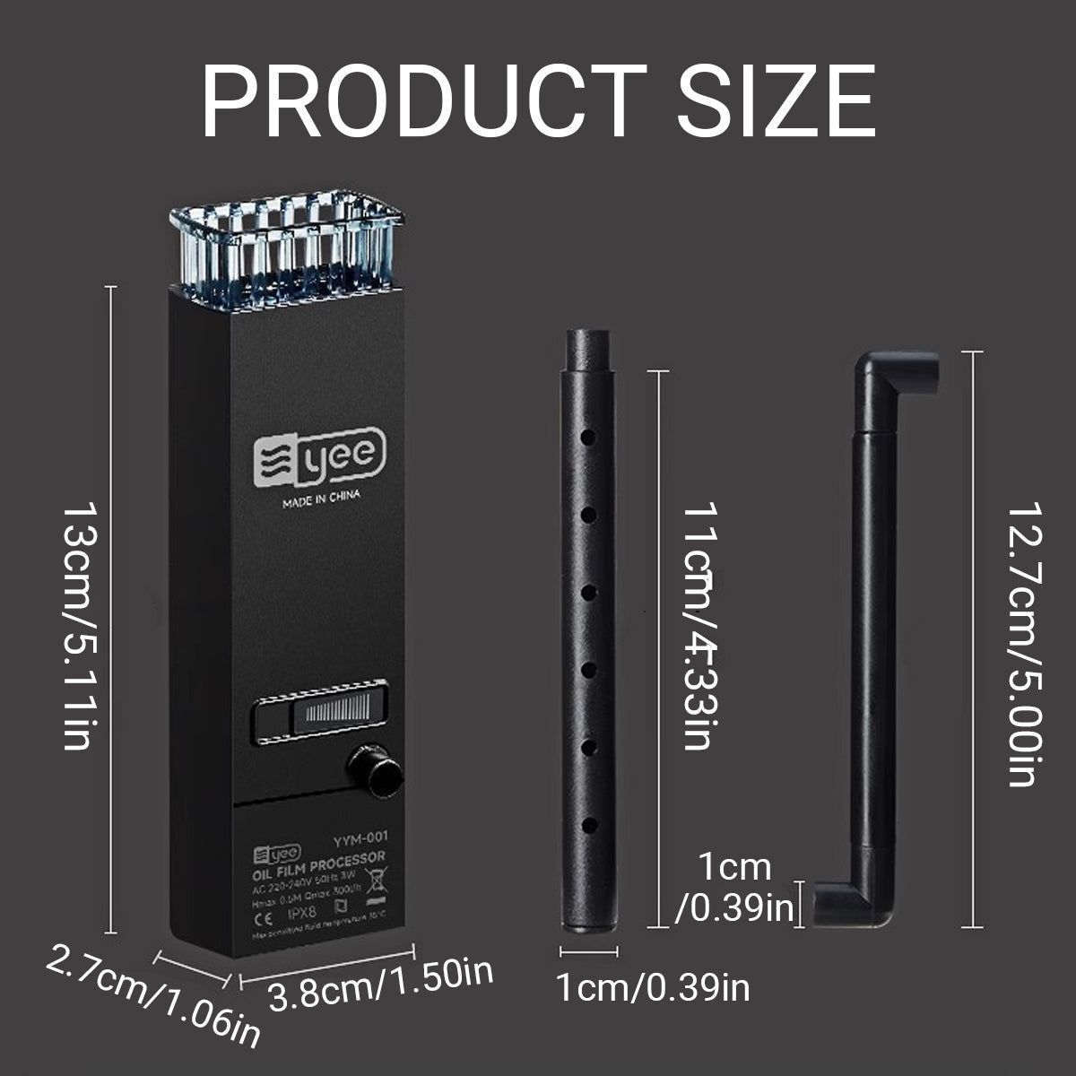 Aquarium Electric Oil Film Filter Processor Submersible Quiet Motor Removes Scum