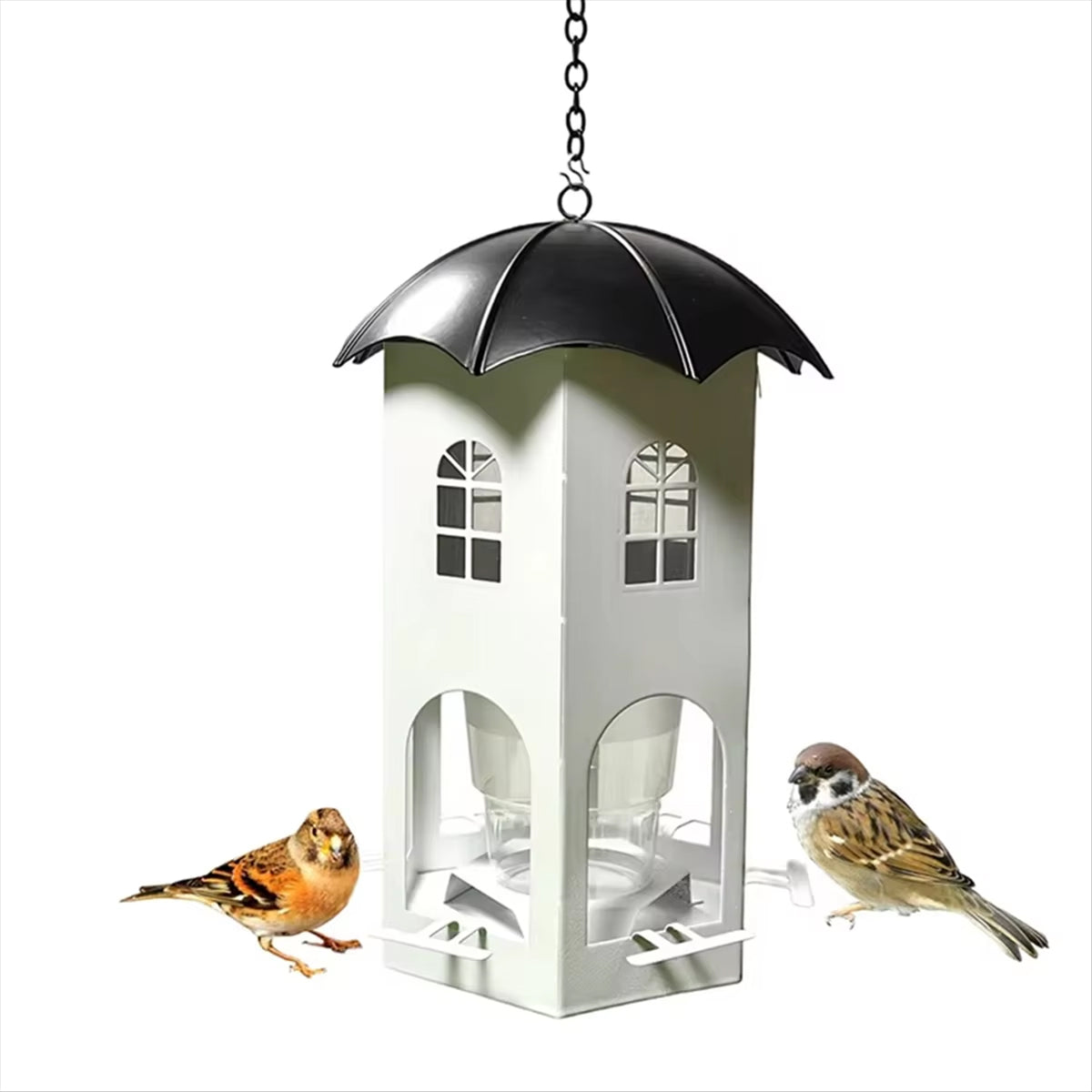 Outdoor Hanging Bird Feeder with Umbrella Lid
