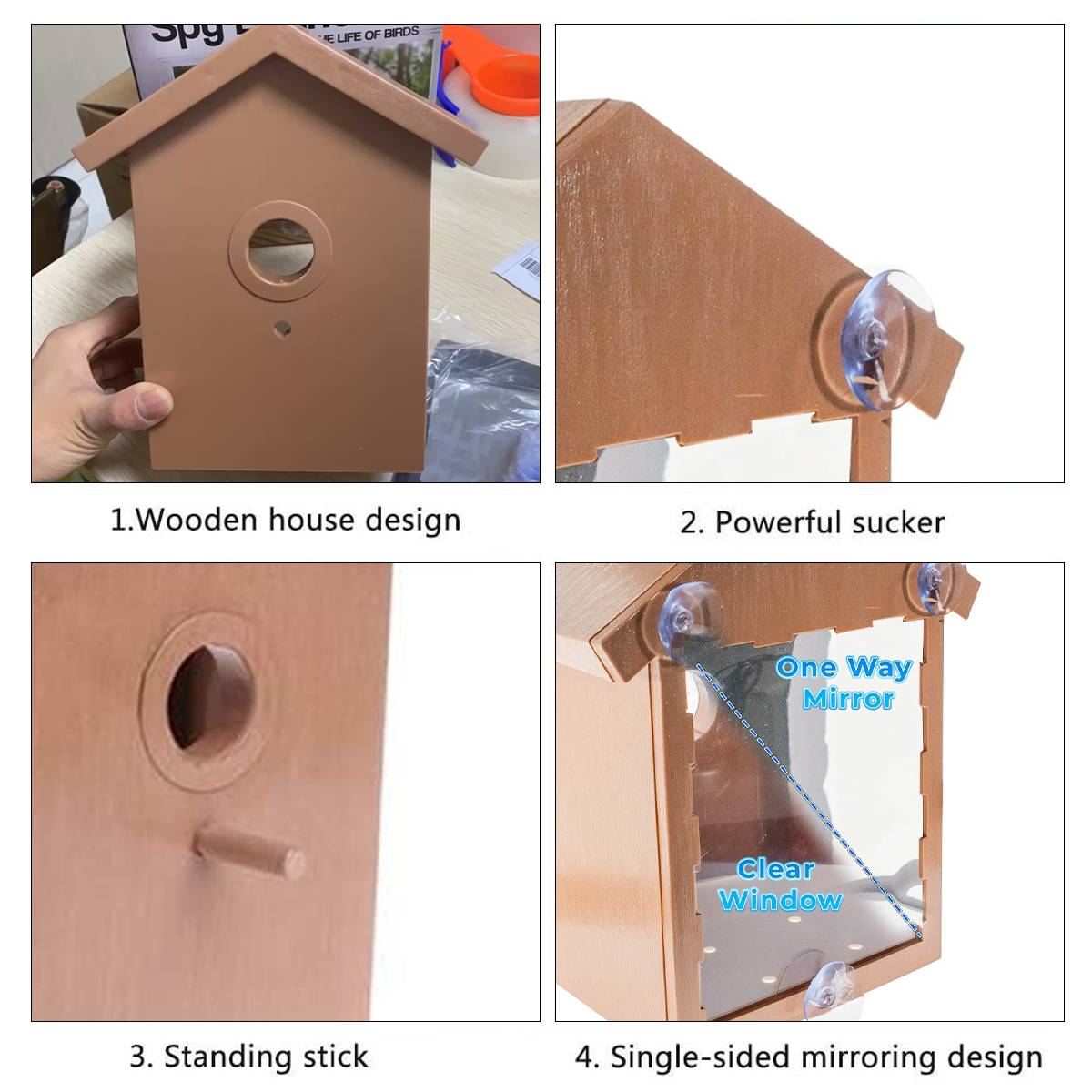 Outdoor Bird Nest Box With One Way Mirror