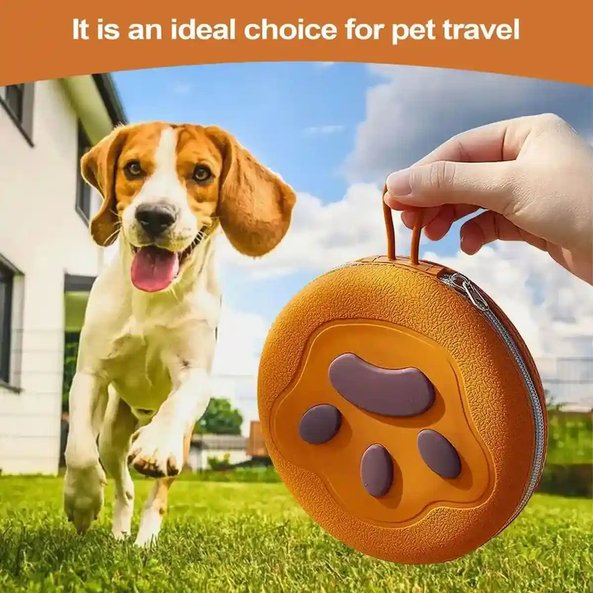 Paw Print Travel Pet Bowl Set with Collapsible Design