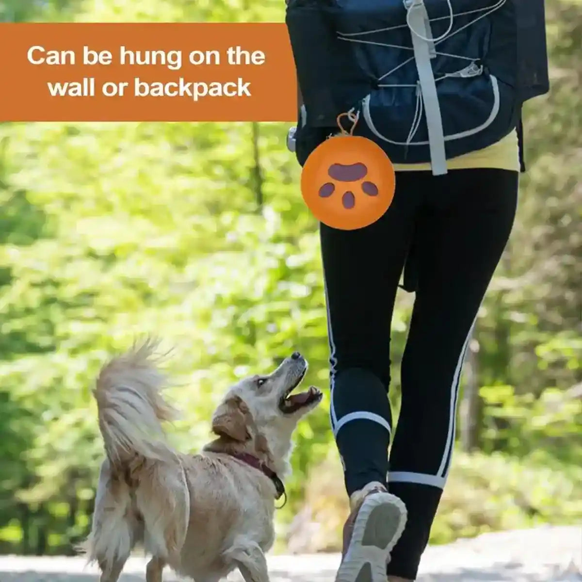 Paw Print Travel Pet Bowl Set with Collapsible Design