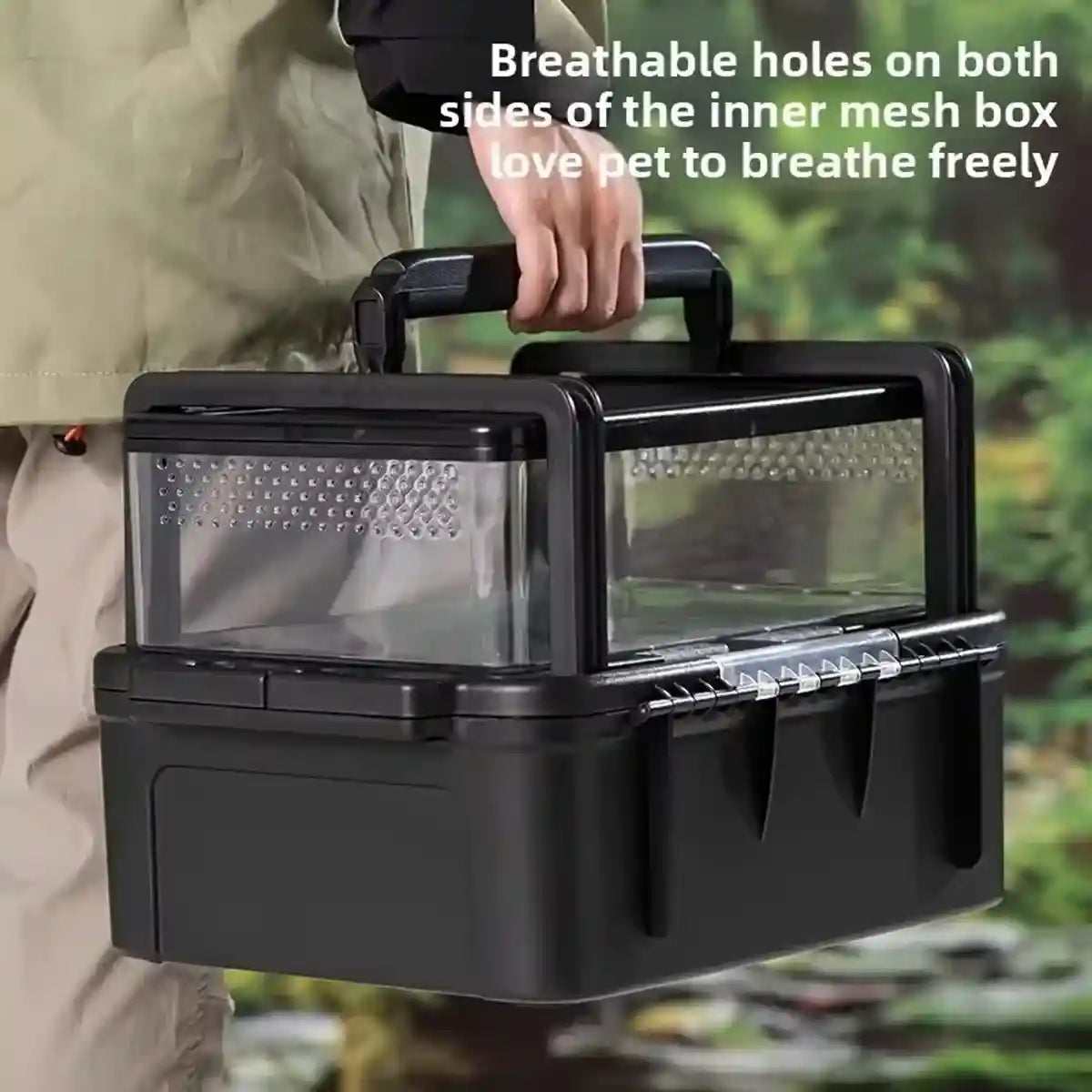 Portable Outdoor Reptile Tank Terrarium with Handle and Storage Base