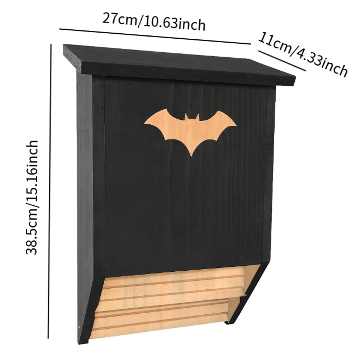 Outdoor Wooden Bat House Weatherproof Cedar Bat Shelter