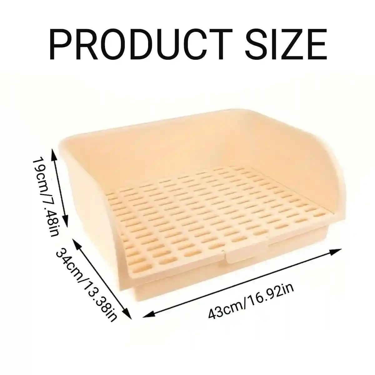 Spacious Rabbit Toilet with Splash Guard & Removable Mesh Grid