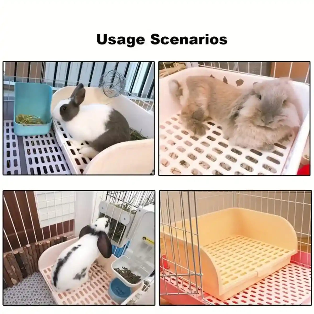 Spacious Rabbit Toilet with Splash Guard & Removable Mesh Grid
