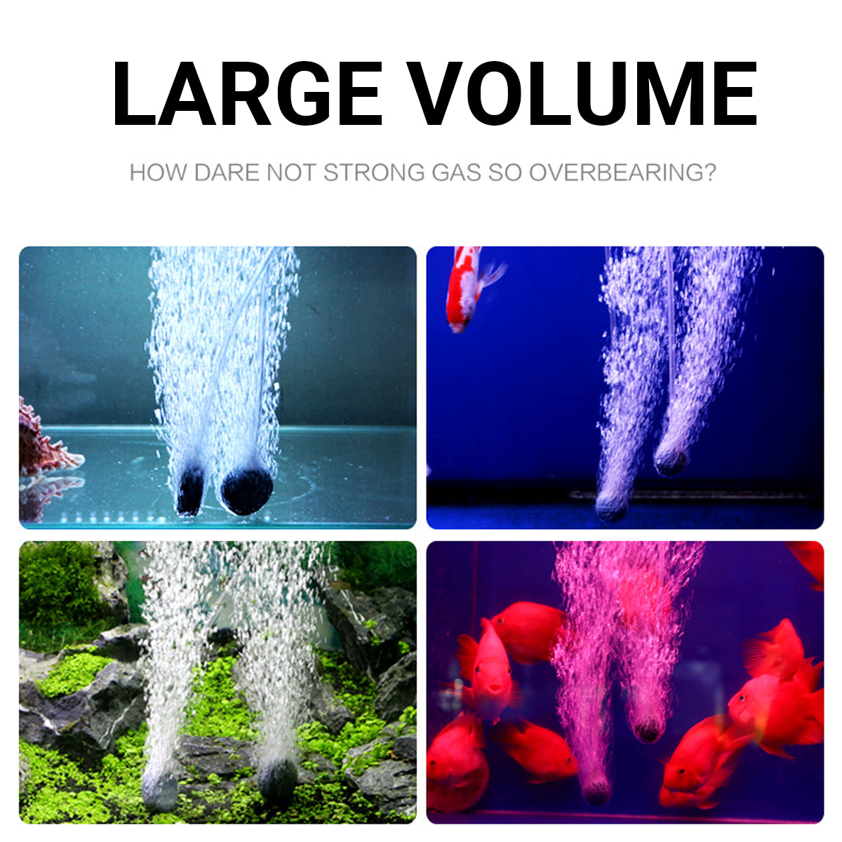 Aquarium Oxygen Pump Set for Fish Tank with Air Stone Silent Durable Adjustable