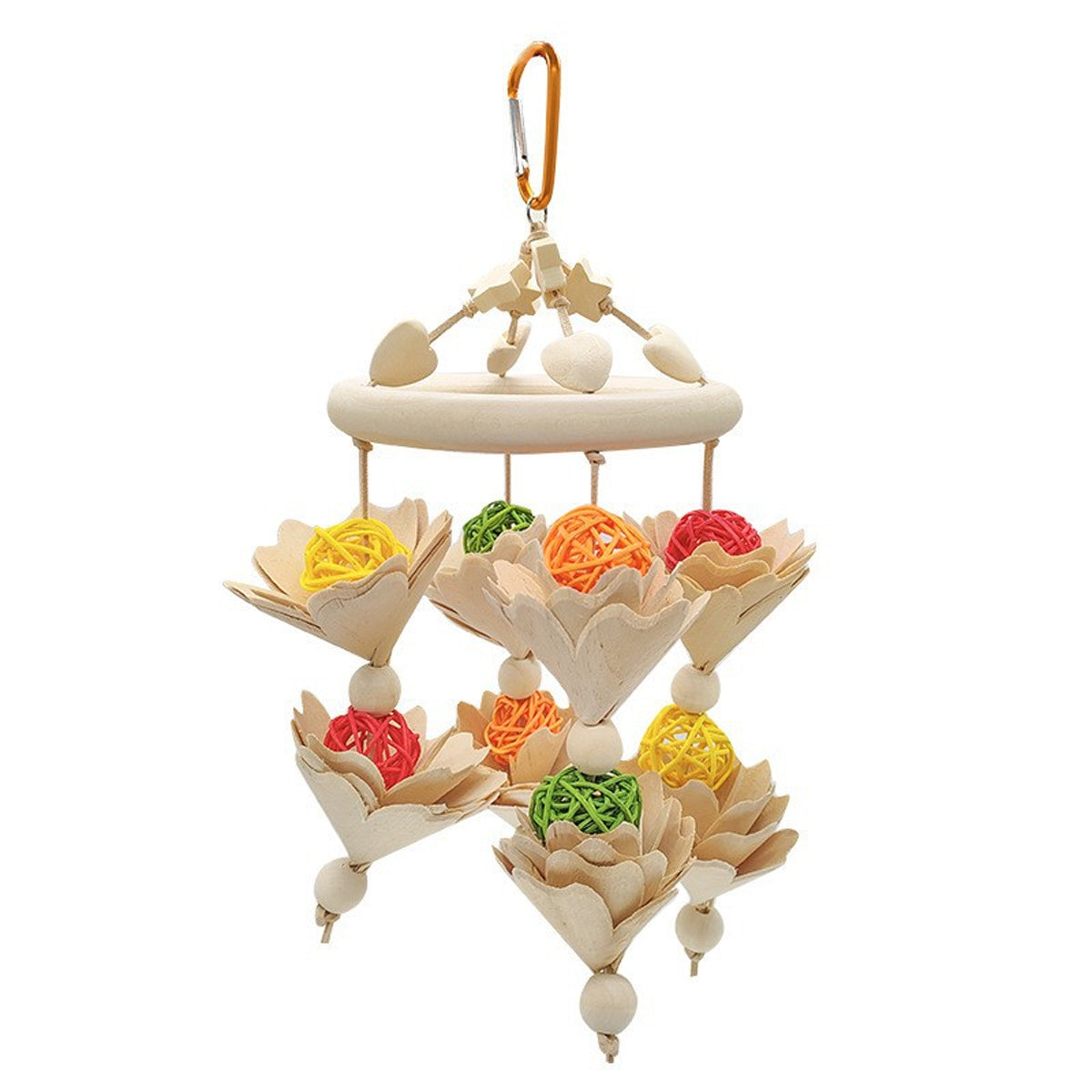 Hanging Wooden Parrot Chew Toy