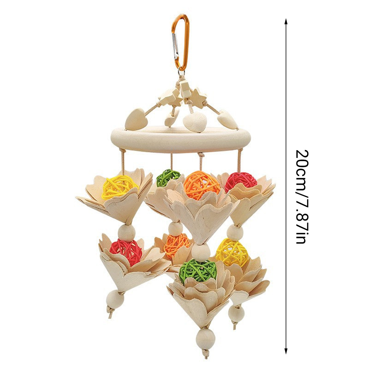 Hanging Wooden Parrot Chew Toy
