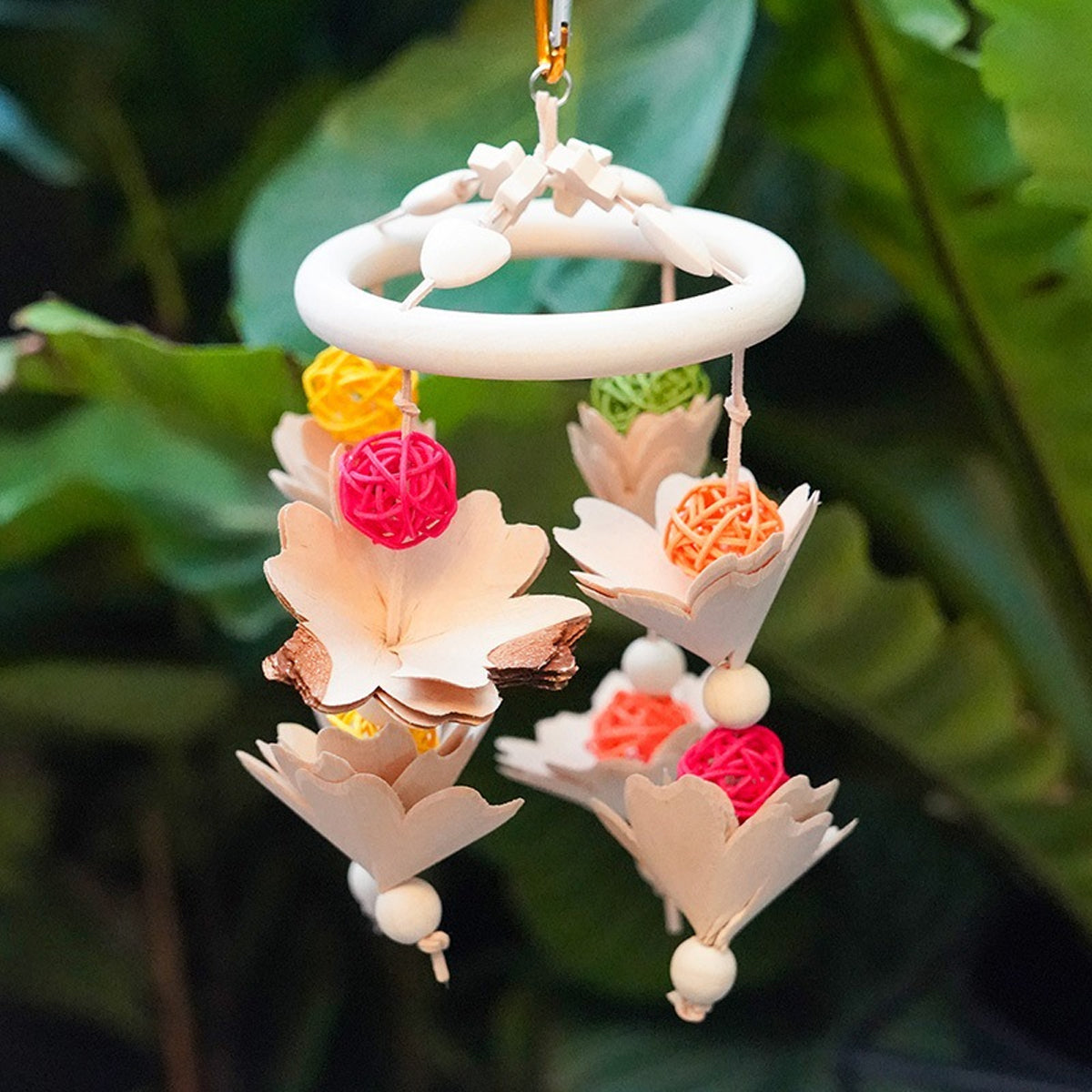 Hanging Wooden Parrot Chew Toy