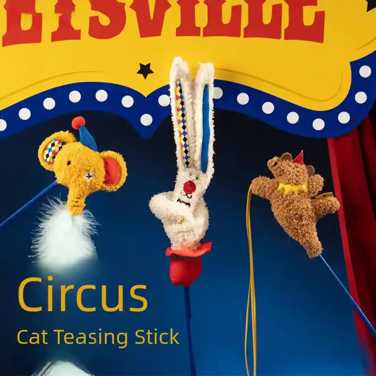 Interactive Cat Wand Toy Feather & Bell Teaser Stick for Playtime