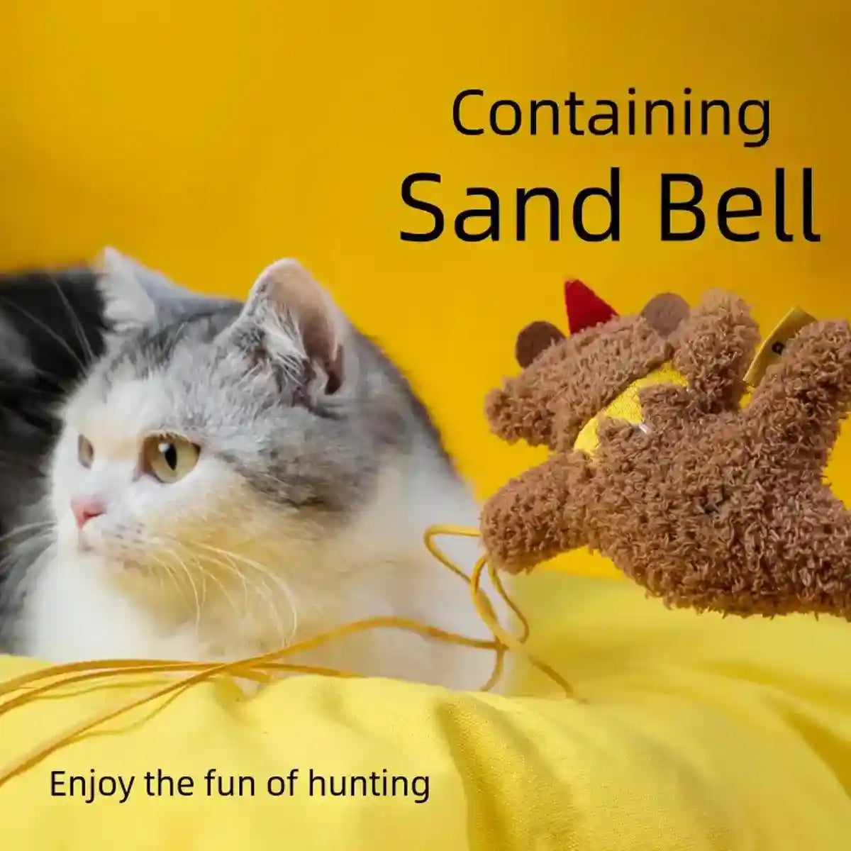 Interactive Cat Wand Toy Feather & Bell Teaser Stick for Playtime