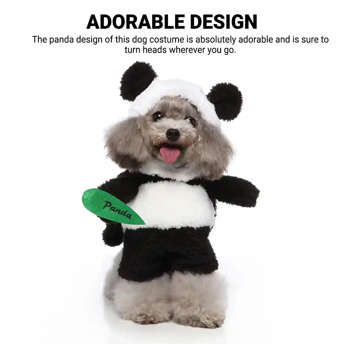 Adorable Panda Costume for Dogs Soft Fleece Pet Outfit S to L