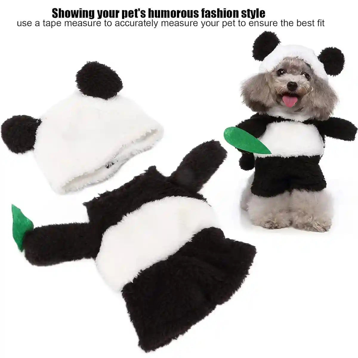 Adorable Panda Costume for Dogs Soft Fleece Pet Outfit S to L