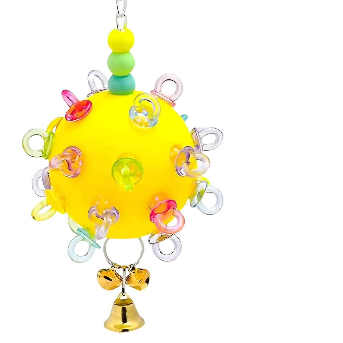 Durable Acrylic Bird Toy With Bells & Rings For Small Birds