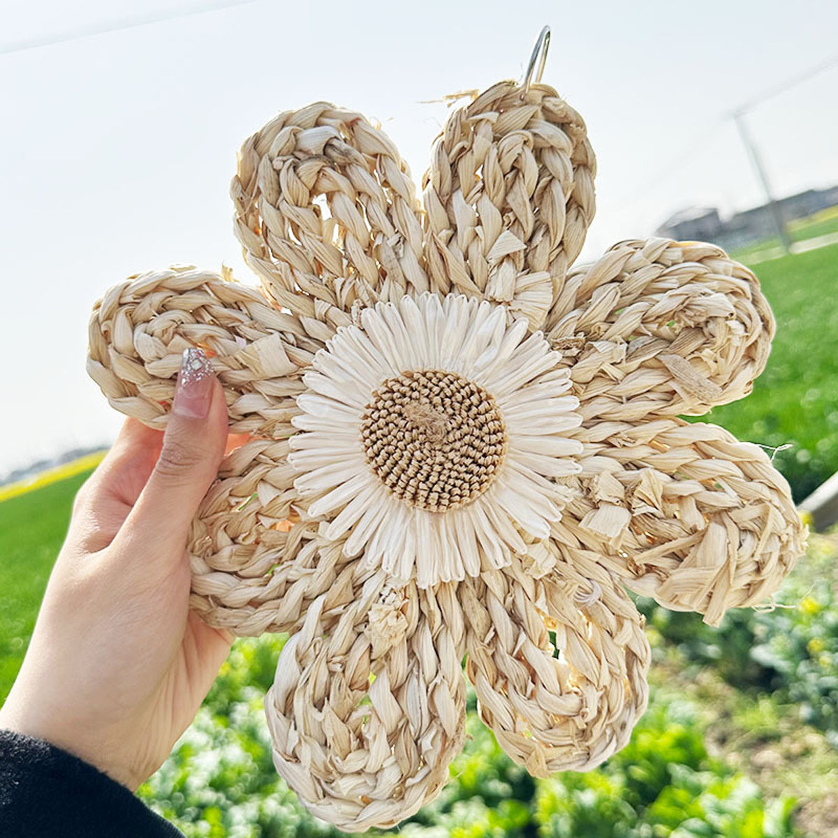 Parrot Chew Toy Natural Corn Husk Flower Hanging Toy