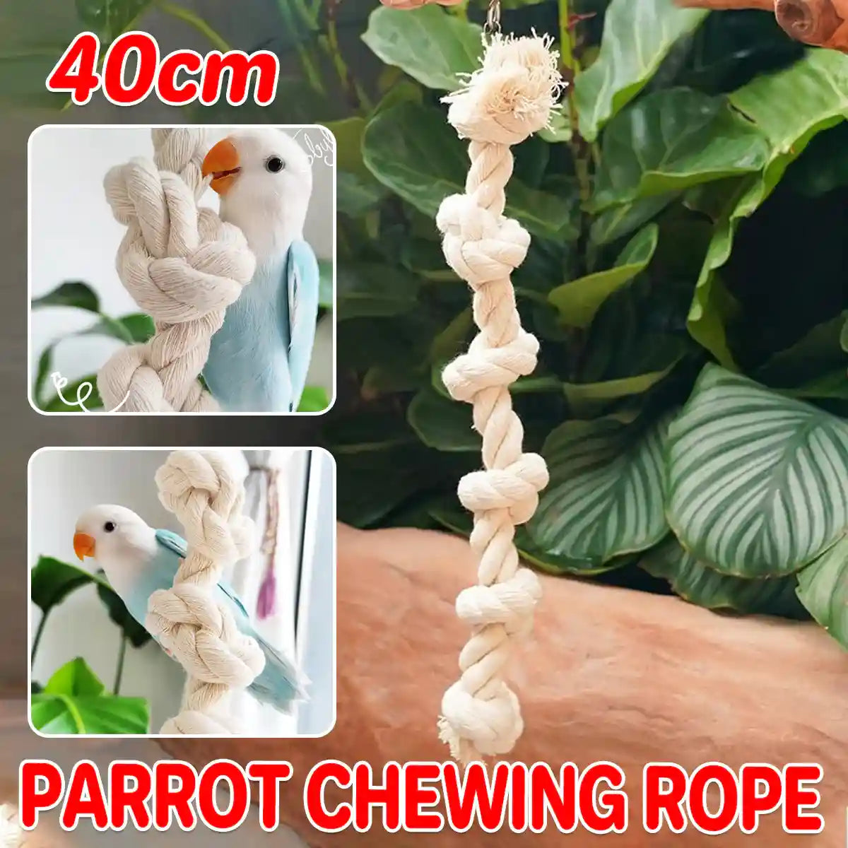 Parrot Climbing Rope Toy Durable Hemp Rope Bird Toy