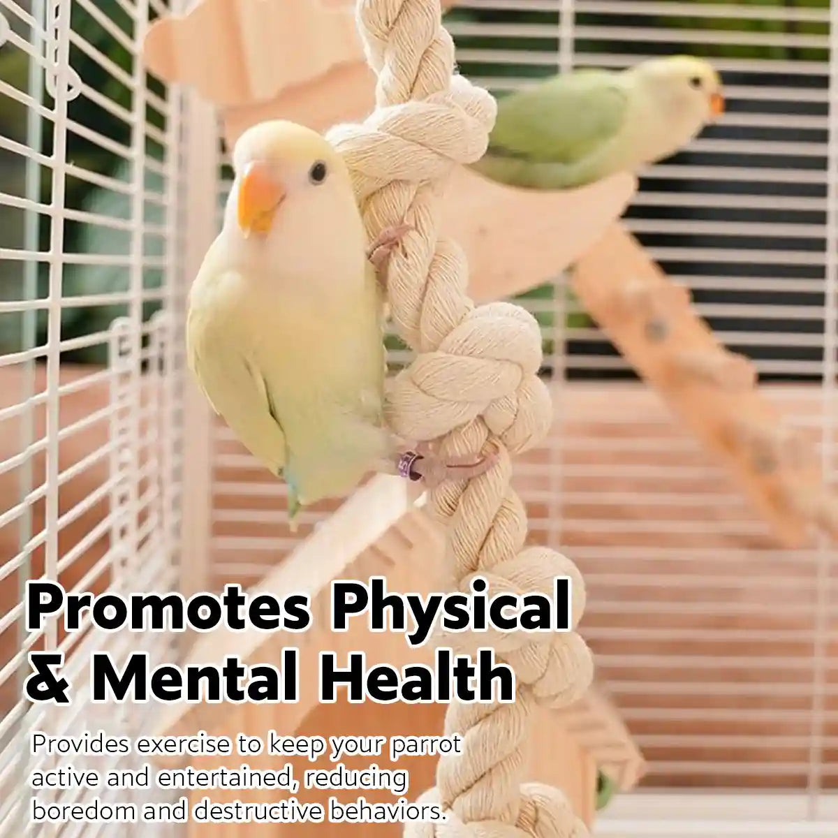 Parrot Climbing Rope Toy Durable Hemp Rope Bird Toy