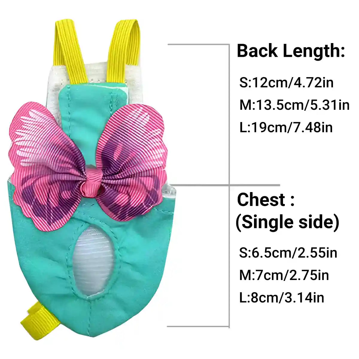 Cute Butterfly Bird Diaper Harness Flight Vest for Cockatiel & Parrot