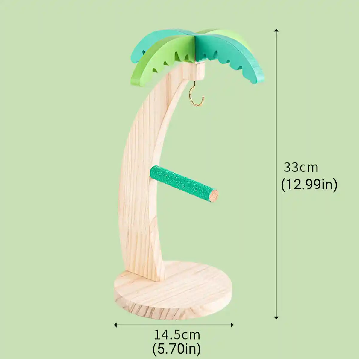 Coconut Tree Parrot Stand Wooden Bird Perch 33×14.5cm